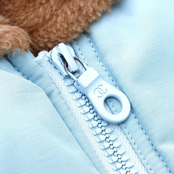 Authentic CHANEL Vintage Sports Line Bomber Jacket 2001 Shawl Blue Ski Snow - Picture 10 of 12